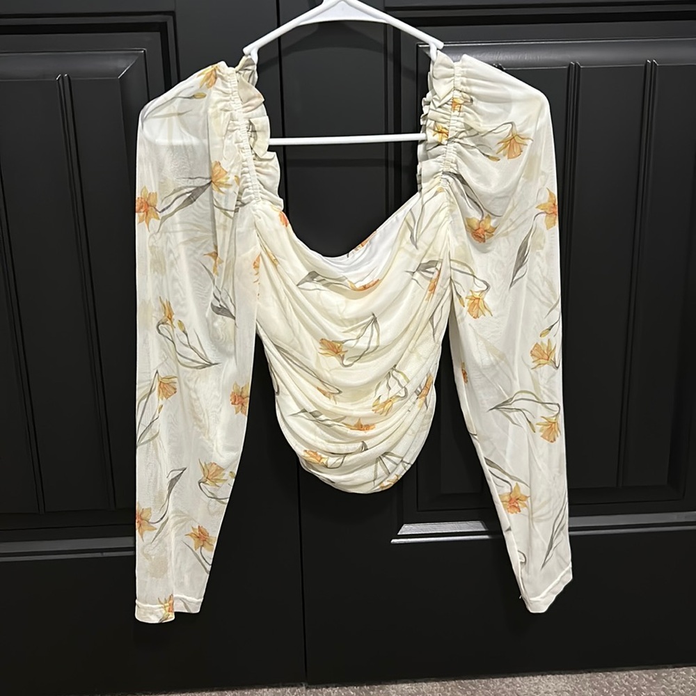 Women’s Cream Floral Blouse
